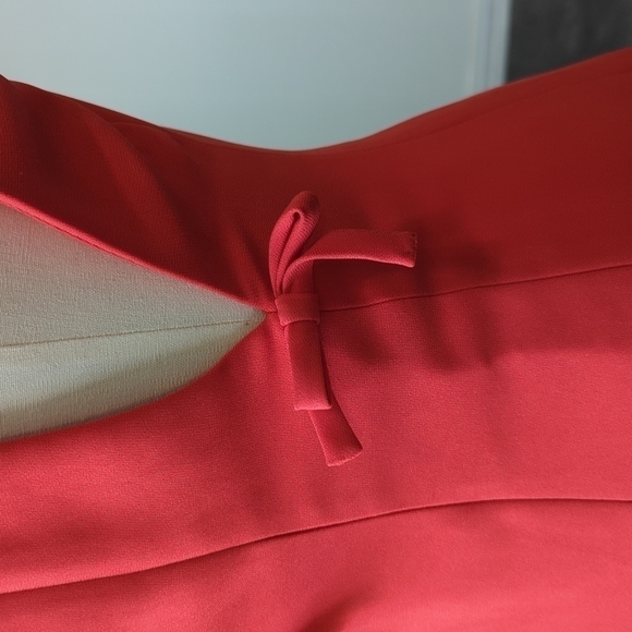 YL by Yair Vintage Sheath Cut out Bow Dress Red 6 retro mod preppy 90s 2000s - Picture 7 of 12